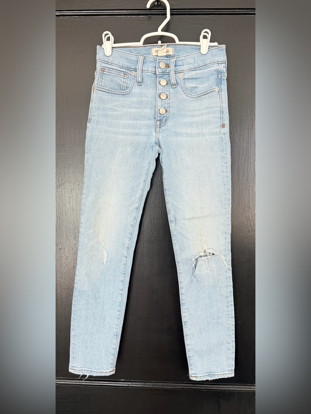 Madewell Light Blue 9” High-Rise Skinny Jeans with Button Fly